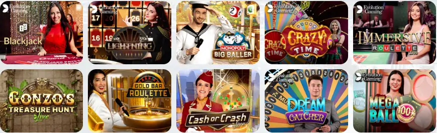 Choix de jeux de croupiers de casino en ligne Azur