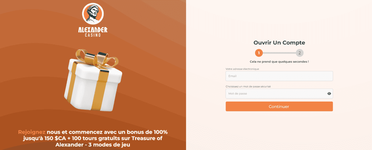 AlexanderCasino Connexion Après l'Inscription en France