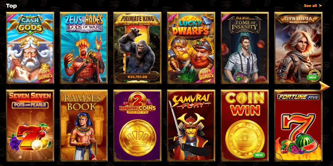 Jeux au Amunra Casino Tous Machines à Sous Jeux avec Bonus au Amunra Casino FR