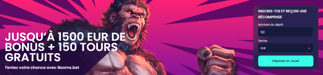 Connexion et Obtenir Super Bonus sans Dépôt au Casino Booms Bet en Ligne