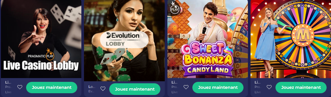 Jouez le jackpot en direct sur Bruno Casino