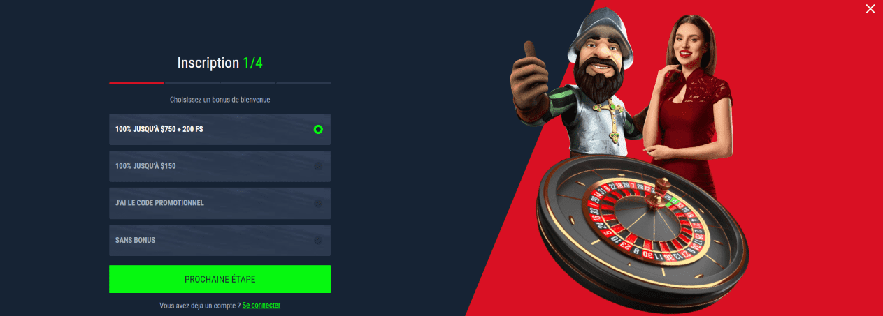 Connexion à CasinadoCasino Français et Obtenir Code Promo