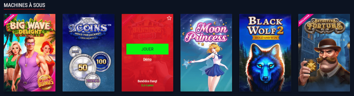 Casinado Casino avec Machines à Sous Jeux pour les Joueurs Français