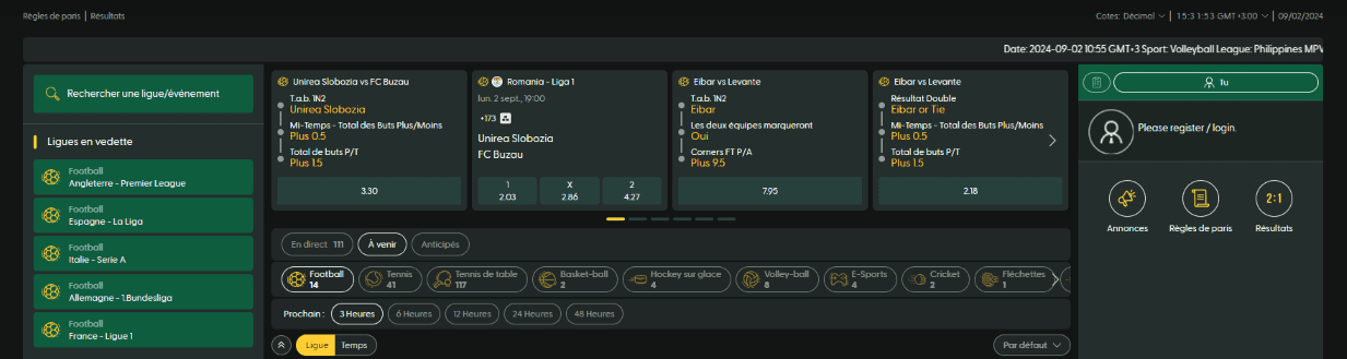 Paris Sportifs sur Casinia Casino Parier sur des Événements Sportifs au Casinia-Casino en Ligne