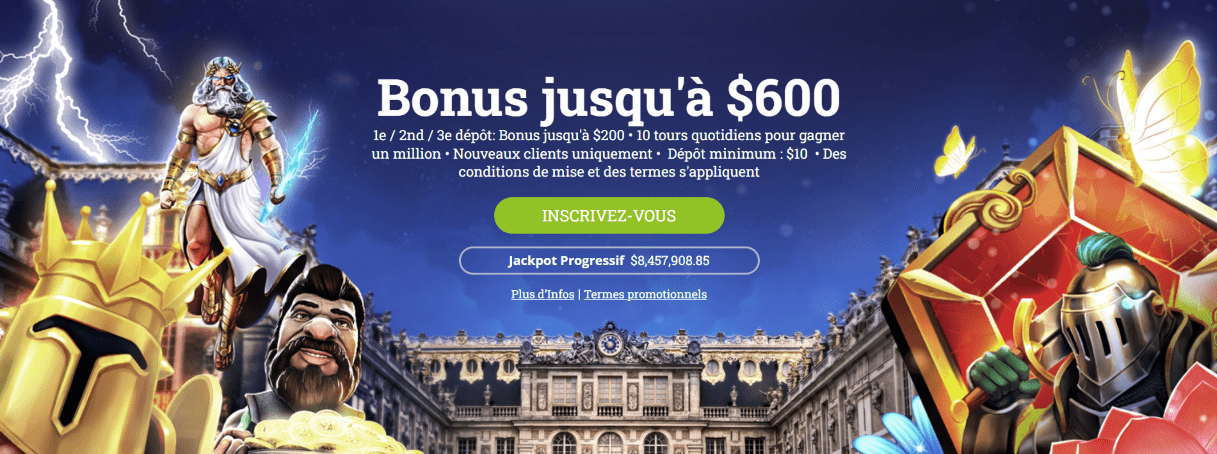 Obtenir de Bon Bonus sans Dépot sur europalace.com Site Web