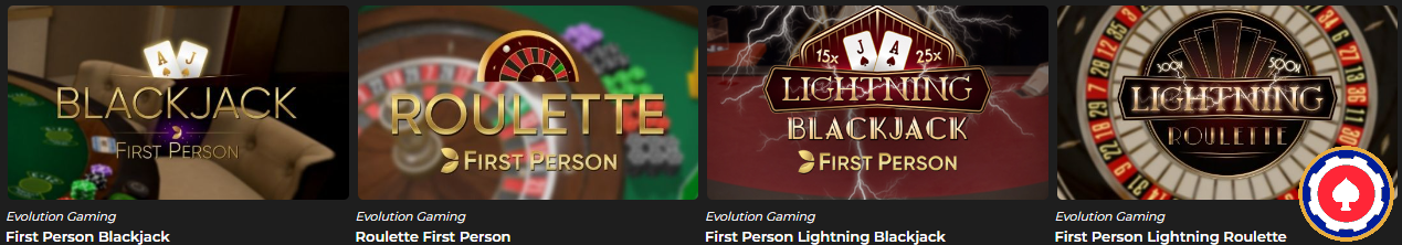 Jeux de table Extra : Blackjack, Roulette, Roulette, Sic Bo