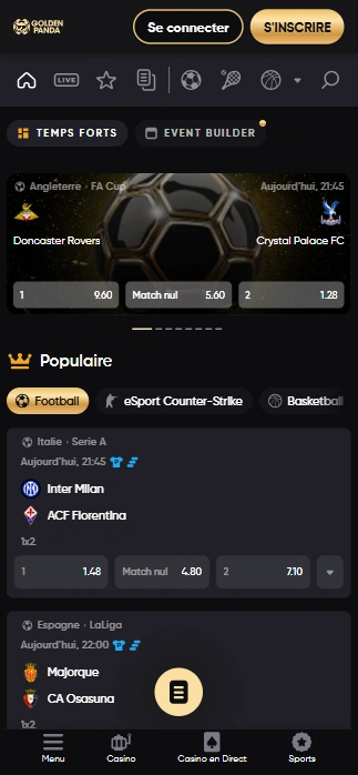 GoldenPandaCasino Presente les Paris Sportifs pour le Plaisir