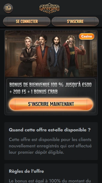 Bonus de Bienvenue au Casino Gransino FR Gransino Avis avec Sérieux no Deposit Bonus pour Jouer