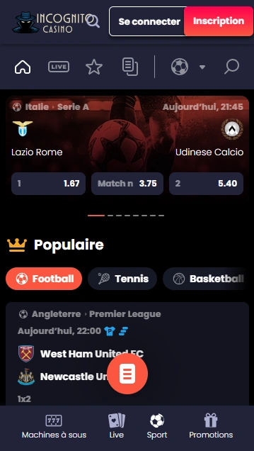 Avis du Incognito Casino en Ligne et Réel Paris Sportifs