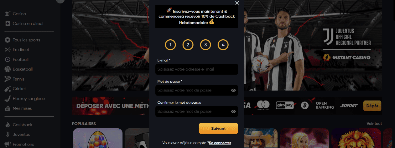 Connexion et Inscription sur Casino Instant France 2026