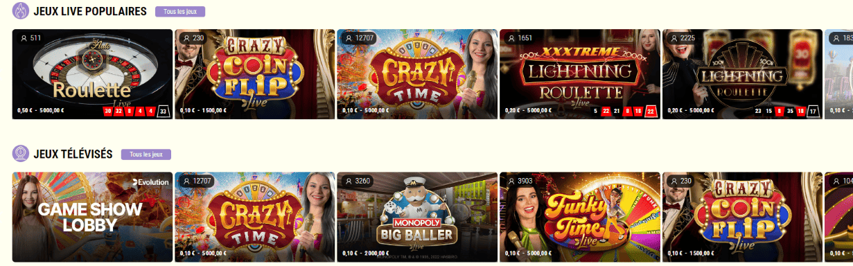 Live Jeux en Casino Julius Avis de le Plus Populaire Croupiers en Direct Jeux au CasinoJulius FR
