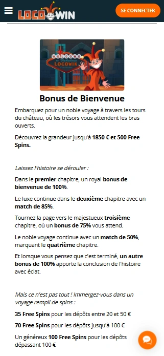 Bonus de Bienvenue au Casino Loco Win Profitez Bonus sans Dépôt en Casino-LocoWin et Gagner Gros