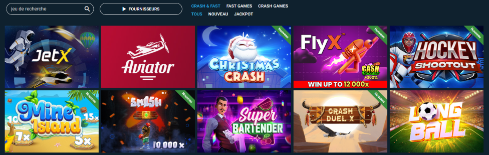 Crash, Rocket et Avion Jeux au Mond Casino FR