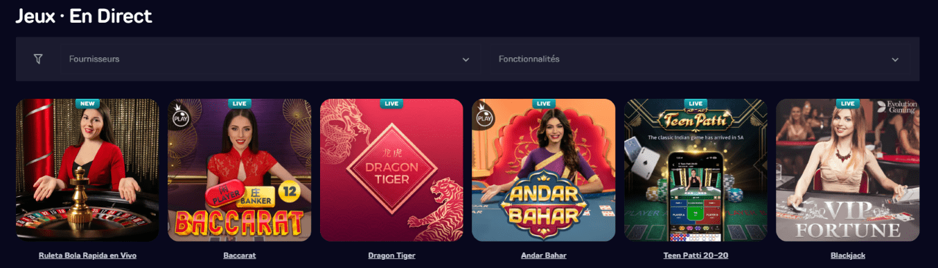 Live Casino au PartySpinz Casino Croupier en Direct Jeux sur Casino Party-Spinz au Web