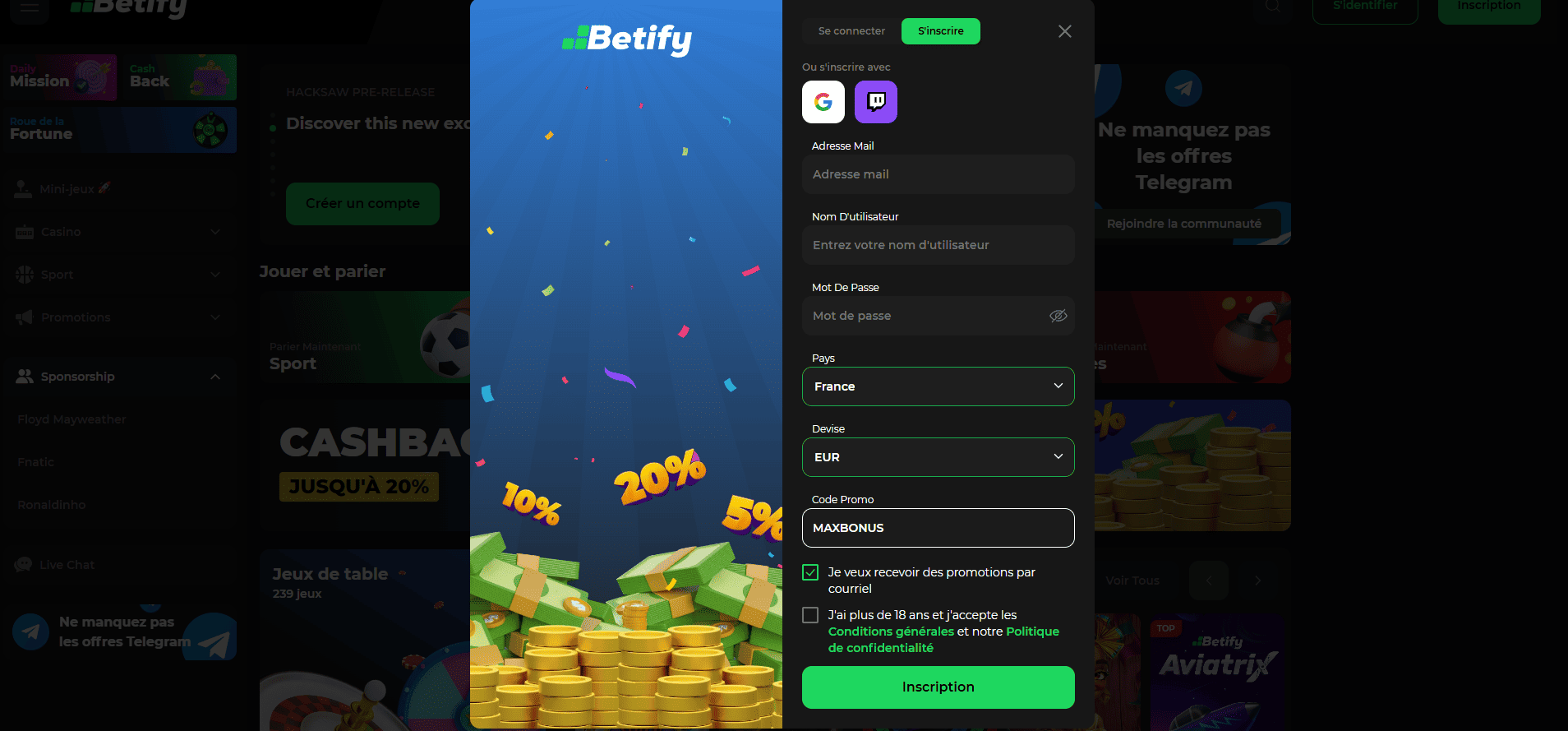 Profitez Coupon Gratuit en Casino FR Online