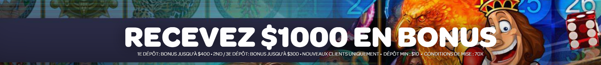 Obtenir Votre Bonus sans Dépôt sur le Spin Palace COM Site Officiel
