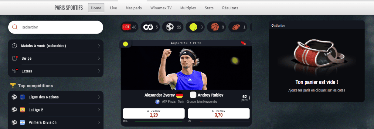 Paris Sportifs sur Winamax Casino CasinoWinamax Propose les Paris les Plus Rentables sur les Événements Sportifs en 2026