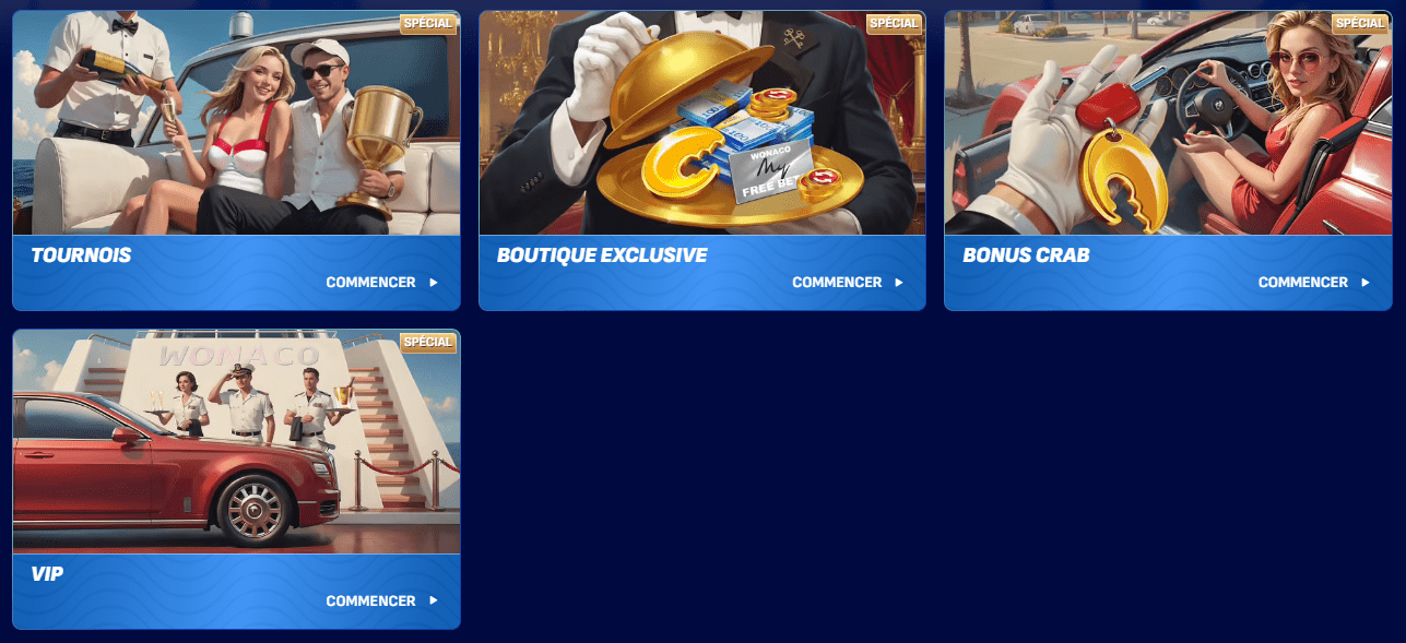 Spéciales Bonuses au Wonaco Casino Top Autres Bonuses au WonacoCasino Site Officiel
